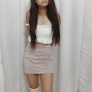 🔴SOLD🔴 white frilly brandy melville bandeau